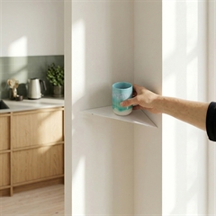 Como Hjørnehylde i metal - Hvid - Small